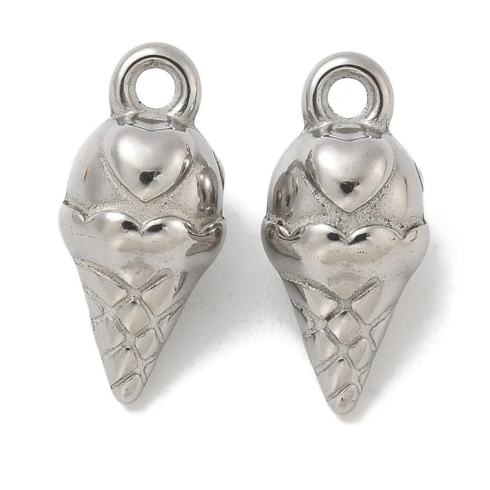 7545 20 pcs Ice Cream Theme 304 Stainless Steel Charms Food Dessert Sweet